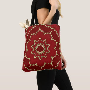 Weihnachts-Rot-Gold-Dekorative Feiertage Tote Tasc Tasche