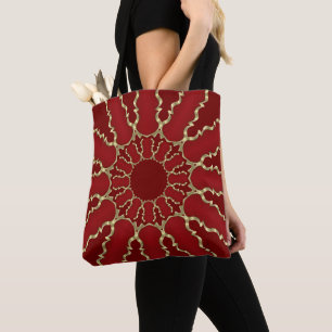 Weihnachts-Rot-Gold-Dekorative Feiertage Tote Tasc Tasche