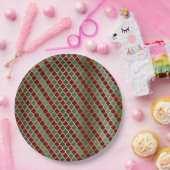 Weihnachts-Rot-Gold-Grüne-Quatrefolie Pappteller (Party)