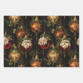 Weihnachts-Rot-Gold-Ornamente Geschenkpapier Set (Vorderseite 3)