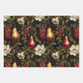 Weihnachts-Rot-Gold-Ornamente Geschenkpapier Set (Vorderseite 2)