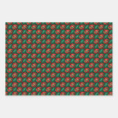 Weihnachts-Rot & Grün 3D-Ornament-Design Geschenkpapier Set (Vorderseite 2)