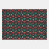Weihnachts-Rot & Grün 3D-Ornament-Design Geschenkpapier Set (Vorderseite)