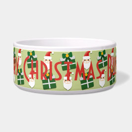 Weihnachts-Rot-Grün-Feier Persönlich Haustier Napf
