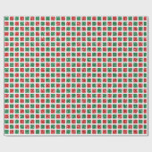 Weihnachts-Rot-Grün-Glitzer-Muster Geschenkpapier (Flach)