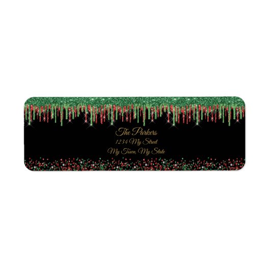 Weihnachts-Rot-Grün-Glitzer treibt Schwarzes Glam (Vorne)