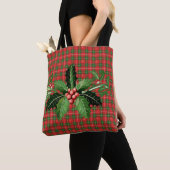 Weihnachts-Rot-Grün Kariert mit Kraut Tasche (Von Nahem)