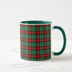 Weihnachts-Rot-Grün-Karo-Kaffeetasse Tasse