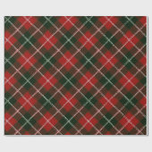 Weihnachts-Rot-Grün-Klassiker-Schnee-Karomuster Geschenkpapier (Flach)