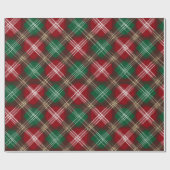 Weihnachts-Rot-Grün-Klassiker-Schnee-Karomuster Geschenkpapier (Flach)