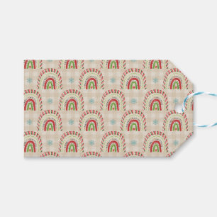 Weihnachts-Rot-Grün-Regenbogen und Schneeflocken Geschenkanhänger