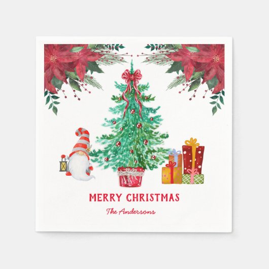 Weihnachts-Rot-Grün Serviette (Vorderseite)