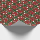 Weihnachts-Rot-Grün-Tartan-Hundepfade drucken Geschenkpapier (Ecke)