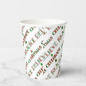 Weihnachts-Rot-Grün-Typografie Pappbecher (Rechts)