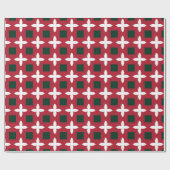 Weihnachts Rot Grün und Weiß Muster Geschenkpapier (Flach)