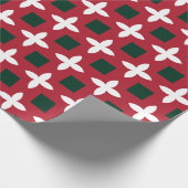 Weihnachts Rot Grün und Weiß Muster Geschenkpapier (Ecke)