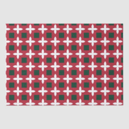 Weihnachts Rot Grün und Weiß Muster Seidenpapier