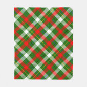 Weihnachts-Rot-Grün-Weiß-Flanell-Karodesign  Fleecedecke (Vorderseite)
