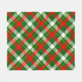 Weihnachts-Rot-Grün-Weiß-Flanell-Karodesign  Fleecedecke (Vorderseite (Horizontal))