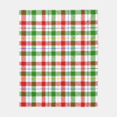 Weihnachts-Rot-Grün-Weiß-Flanell-Karodesign Fleecedecke (Vorderseite)