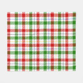 Weihnachts-Rot-Grün-Weiß-Flanell-Karodesign Fleecedecke (Vorderseite (Horizontal))