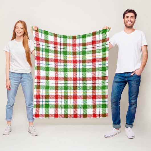Weihnachts-Rot-Grün-Weiß-Flanell-Karodesign Fleecedecke