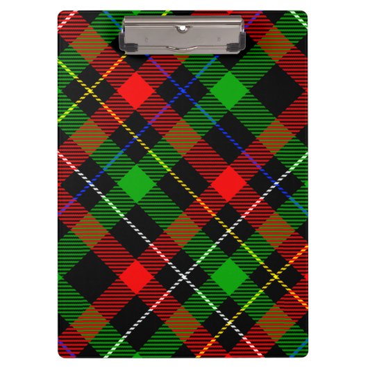Weihnachts-Rot-Grün-Weiß-Flanell-Karodesign Klemmbrett (Vorderseite)
