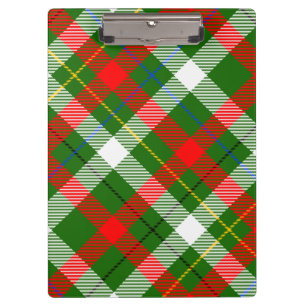 Weihnachts-Rot-Grün-Weiß-Flanell-Karodesign Klemmbrett