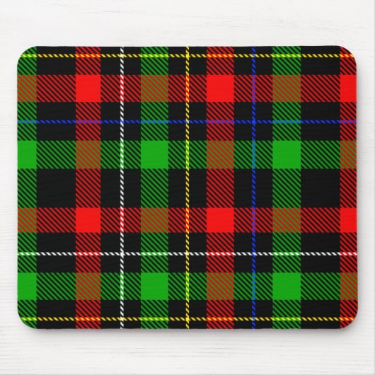 Weihnachts-Rot-Grün-Weiß-Flanell-Karodesign Mousepad (Vorne)