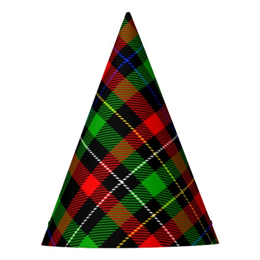 Weihnachts-Rot-Grün-Weiß-Flanell-Karodesign Partyhütchen (Vorderseite)