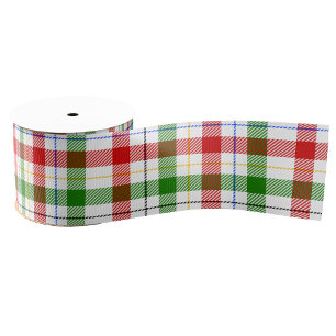 Weihnachts-Rot-Grün-Weiß-Flanell-Karodesign Ripsband