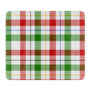 Weihnachts-Rot-Grün-Weiß-Flanell-Karodesign  Schneidebrett
