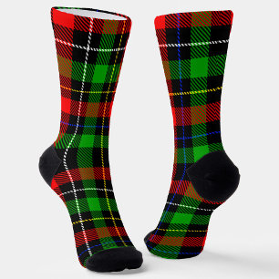 Weihnachts-Rot-Grün-Weiß-Flanell-Karodesign  Socken