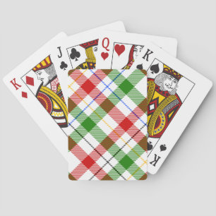 Weihnachts-Rot-Grün-Weiß-Flanell-Karodesign Spielkarten