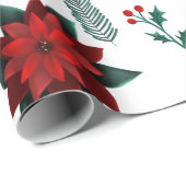 Weihnachts Rot Grüne Blütenfarbe Umhängeblatt Geschenkpapier (Rolleneckpunkt)