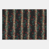 Weihnachts Rot Grüne Blütenfarbe Umhängeblatt Geschenkpapier Set (Vorderseite 2)