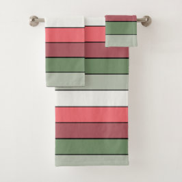 Weihnachts Rot Grüne Farbe auf Textil Papier Badhandtuch Set