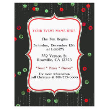 Weihnachts-Rot & Grüne Sequenzen Feierabend Flyer