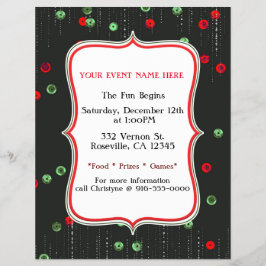 Weihnachts-Rot & Grüne Sequenzen Feierabend Flyer