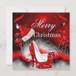 Weihnachts-Rot-Hefe-Feiertag Weihnachtsmannmütze Einladung