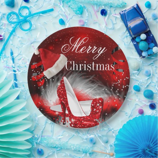 Weihnachts-Rot-Hefe-Feiertag Weihnachtsmannmütze Pappteller (Party)