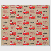 Weihnachts-Rot-Individuelle Name Kraft Geschenkpapier (Flach)