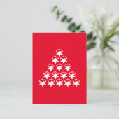 Weihnachts Rot jetzt Sternenbaum Postkarte (Stehend Vorderseite)