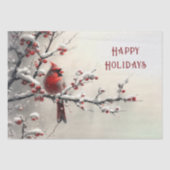 Weihnachts-Rot-Kardinal Seidenpapier (Vorderseite)