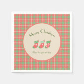 Weihnachts-Rot-Kariert Serviette (Vorderseite)