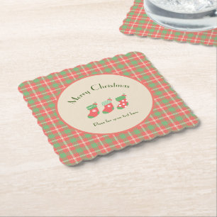 Weihnachts-Rot-Kariert Untersetzer