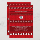 Weihnachts-Rot-Knette Sweater Xmas Office-Party Einladung (Vorne/Hinten)