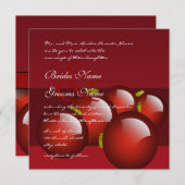 Weihnachts-Rot-Ornament Hochzeitseinladung Einladung (Vorne/Hinten)