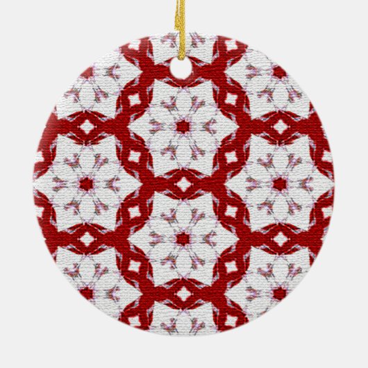 Weihnachts-Rot-Ornament Keramikornament (Hinten)