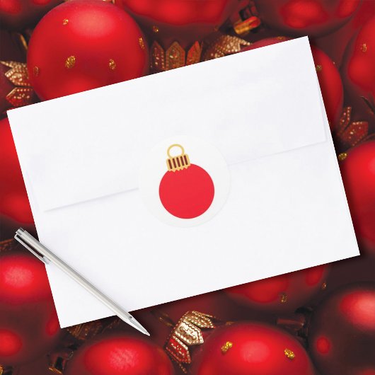 Weihnachts-Rot-Ornament Runder Aufkleber